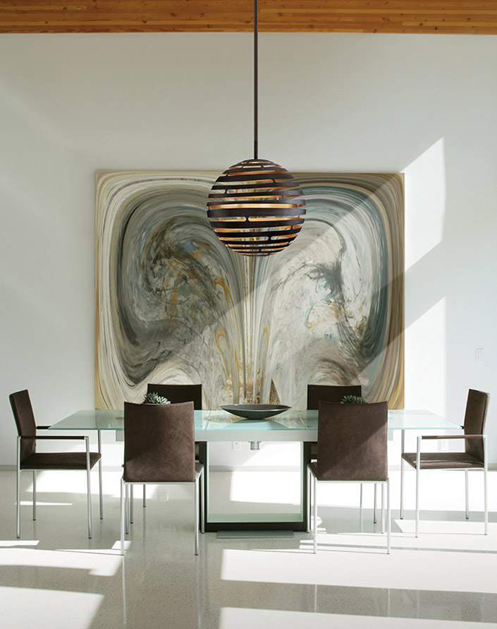 Modern Furnishings in Large Dining Room